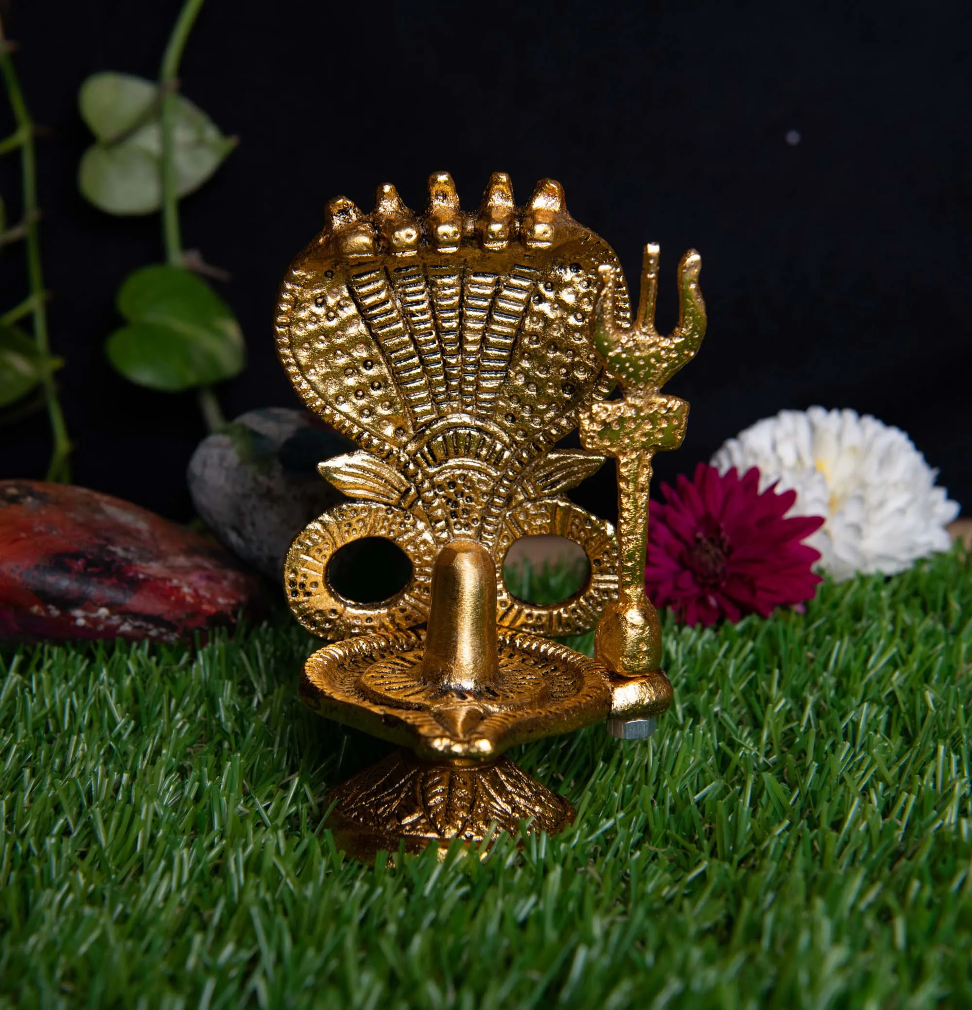 Metal shivling shiva lingam statue Indian Lord Shiva Aluminium Sculpture Hindu God Statue for home decor and temple- shivling