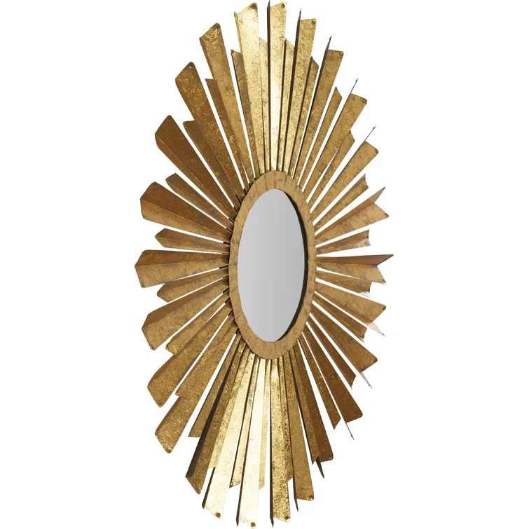Golden Morden Stylish  Metal Wall Mount For Living Room Decor Round Wall Mirror Decorative Wall decor