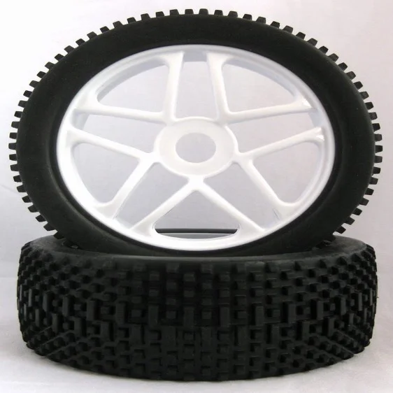 1/8 RC Buggy Car Tires Glued Hex 17mm Wheel Hub Rim Tires for 1/8 Off-road Car 180086