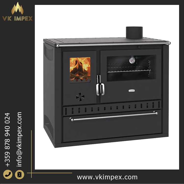 High Efficiency 15 kW Freestanding Wood-Burning Stove Modern Design for Hotel & Villa for Room Heating and Cooking in Bulgaria