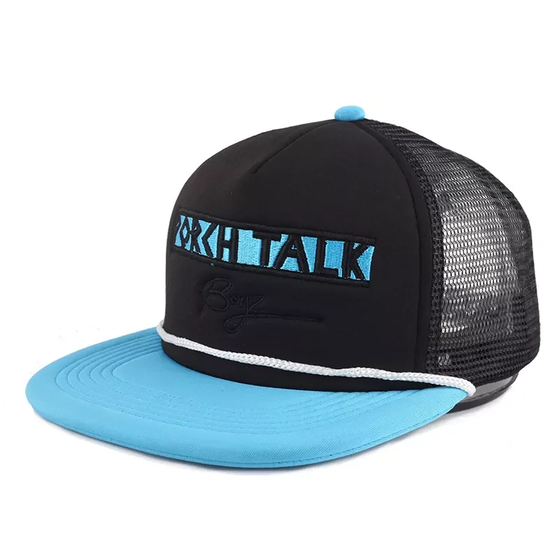 Wholesale Customization High Quality OEM New Flower Embroidery Patch 5 Panel Orange Velvet Trucker Hat