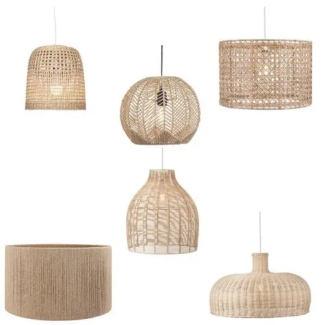 Classic Rattan Lampshade With Pleated Fabric And Marble Accents Great For Floor Lamps Or Table Lamps Creating A Warm