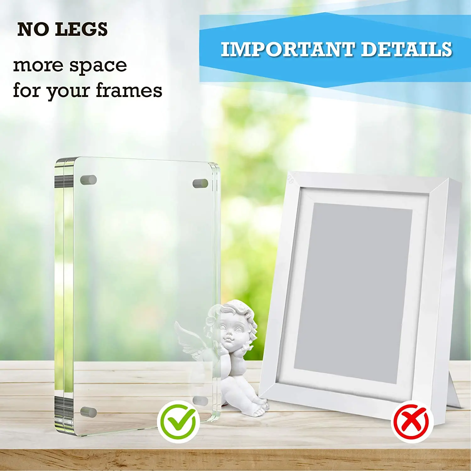 Double Sided Frameless Picture Frame Clear Acrylic Block Frame Custom Wholesale Magnetic Acrylic Photo Frames Stainless Steel