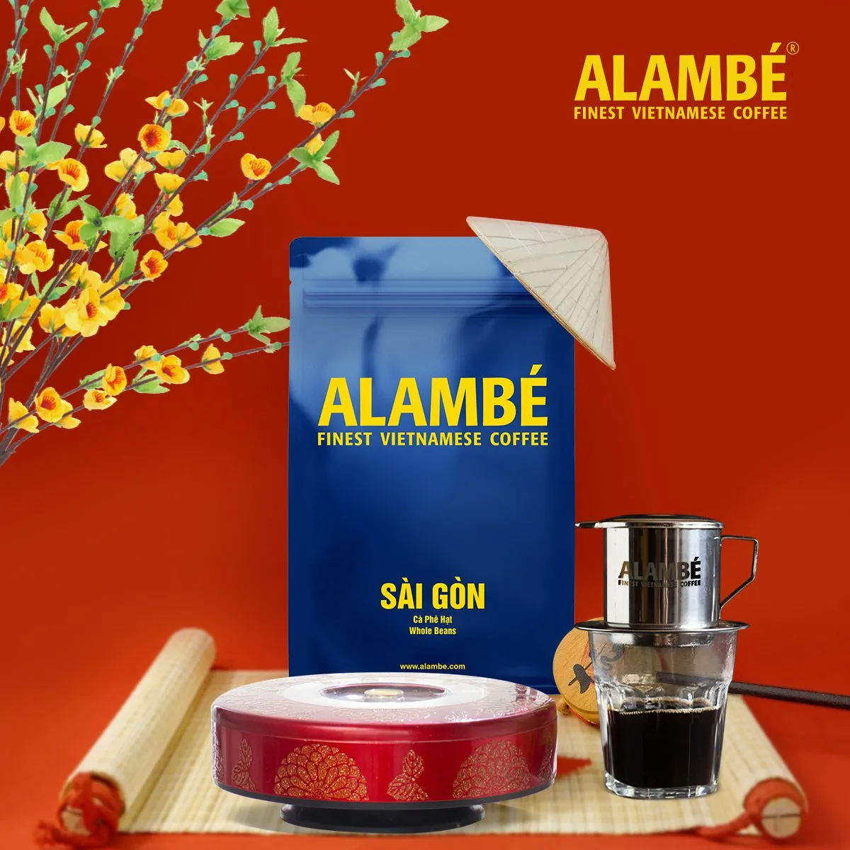 5% Moisture Bitter Taste Alambe Sai Gon Whole Beans Coffee 0.5kg Long Shelf Life French Roast Type Made In Vietnam kafei