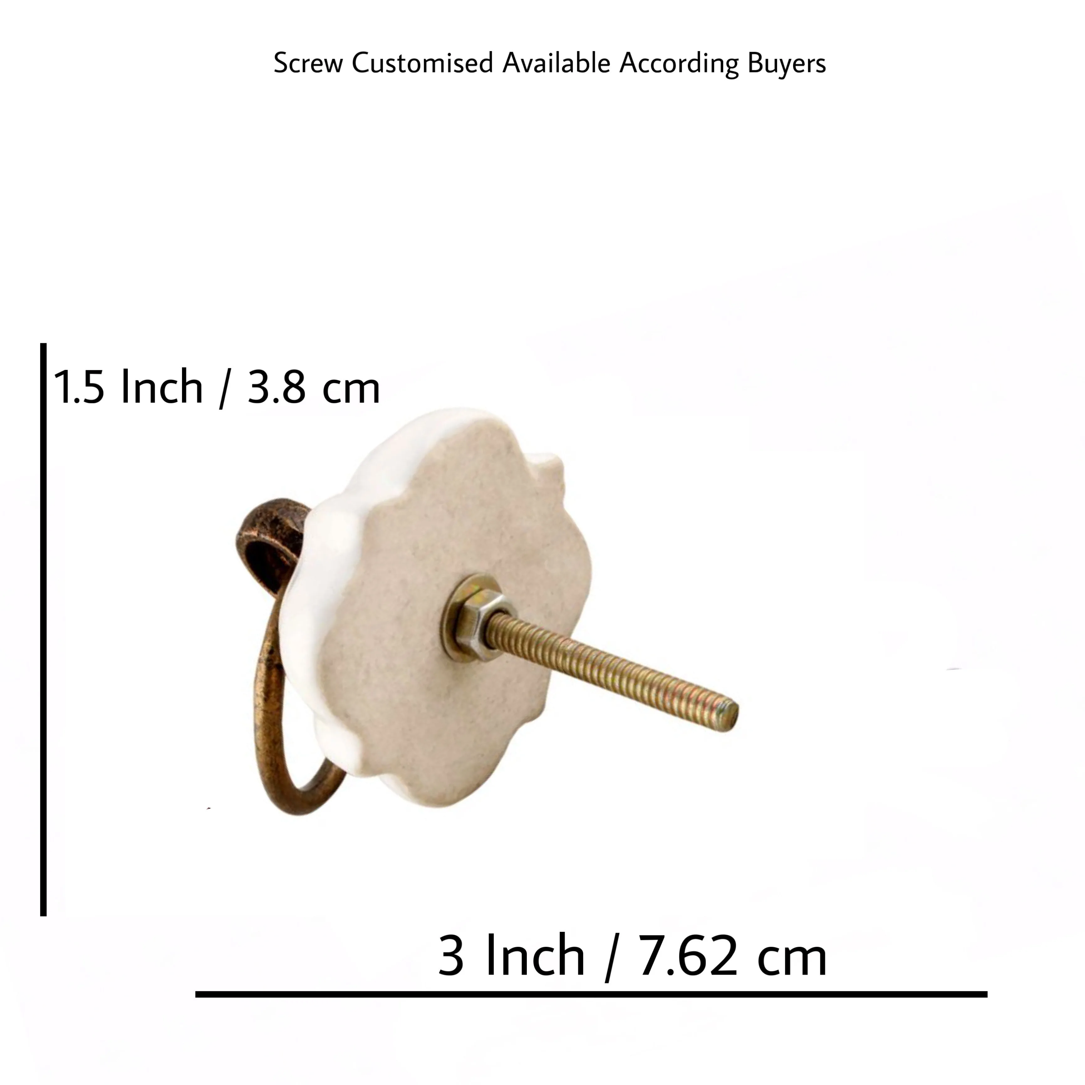 Moroccan Luxury Brass Antique Hanging Loop Moroccan Glaze Colour Ceramic Knobs Drawer Cabinet Handle Pulls CK 558