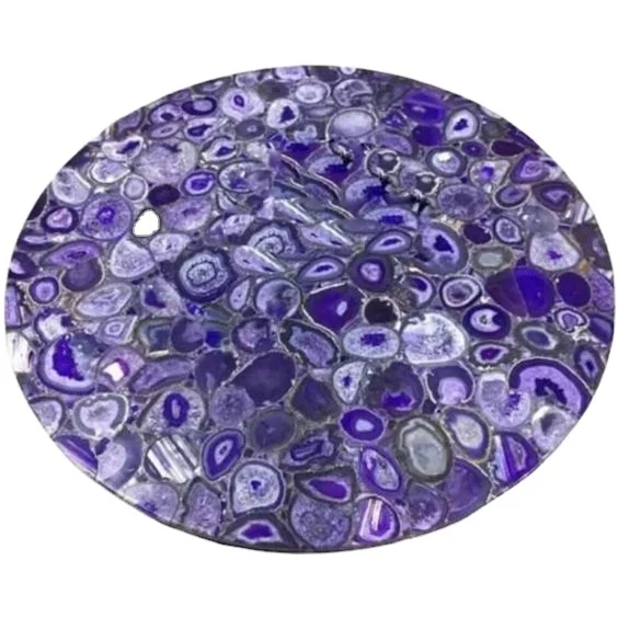 Backlit Amethyst Gemstone Table Top / Semi Precious Gemstone Amethyst Table Top