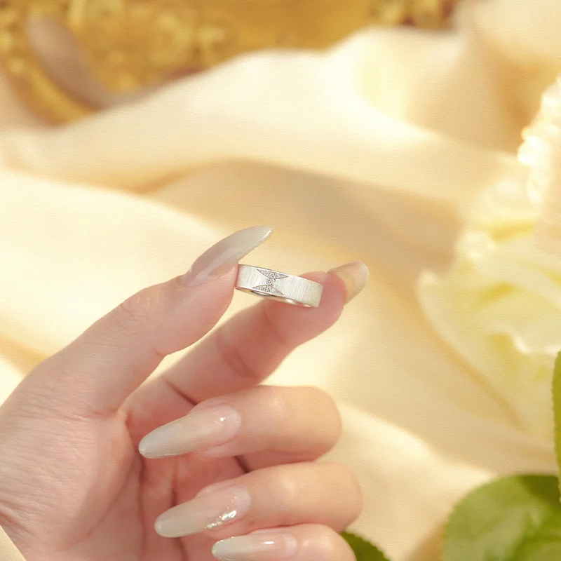 2024 High quality 925 sterling silver casual rings jewelry minimalist rhodium plated unisex band rings for ladies