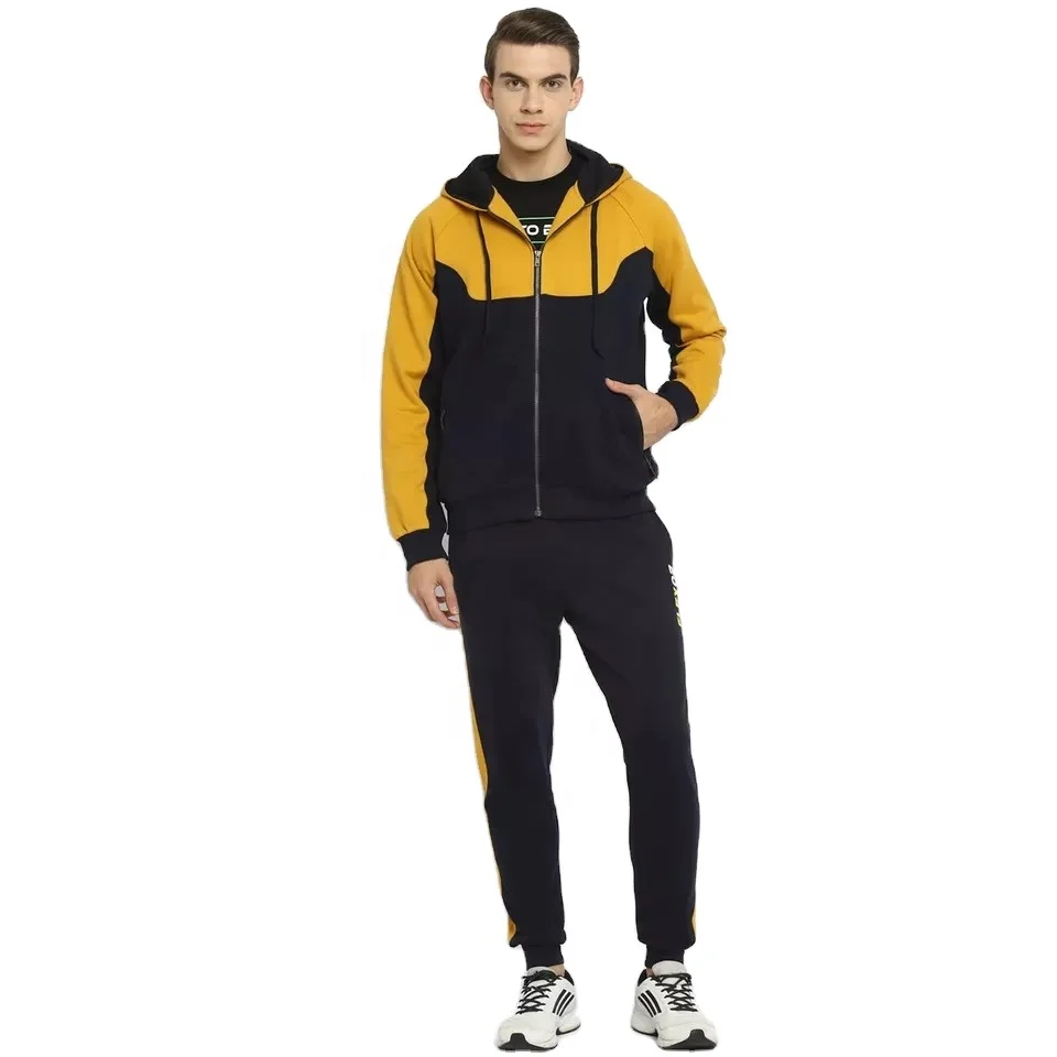 Jogger suit men tracksuit zipper cotton sweat suit sport men zip up sports wear tracksuit winter custom logo tracksuits for men
