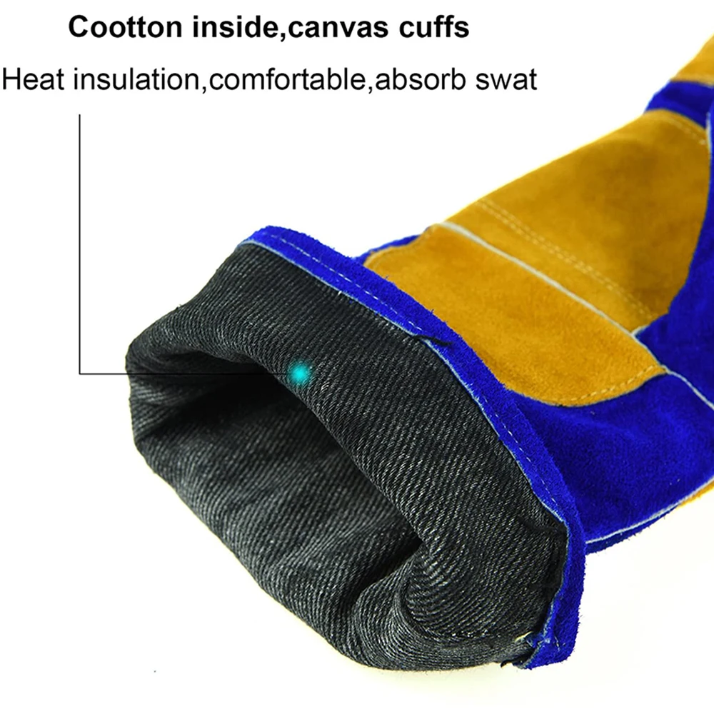 Customized size Premium Split Cow Leather Heat Resistant Fire Proof Welding Gloves Hot sale products