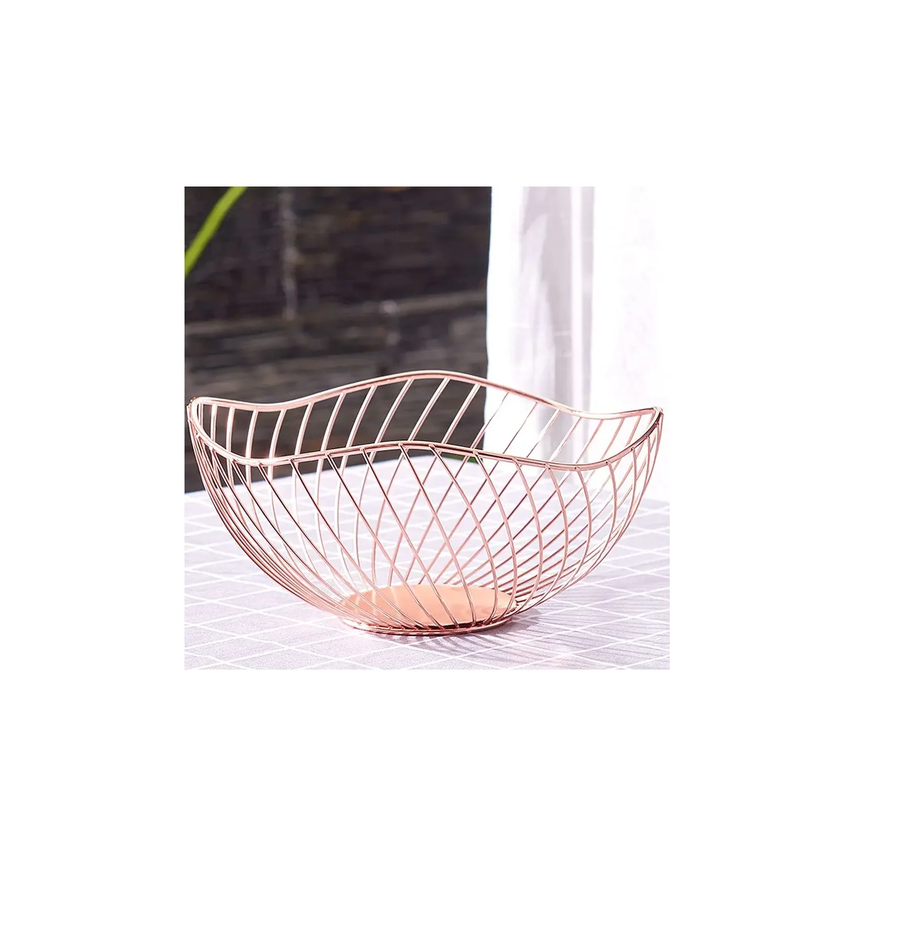 Gold Customized Modern Design Metal Fruits Basket Handmade Iron Table Decor for Home Kitchen for Food Storage Party Occasions