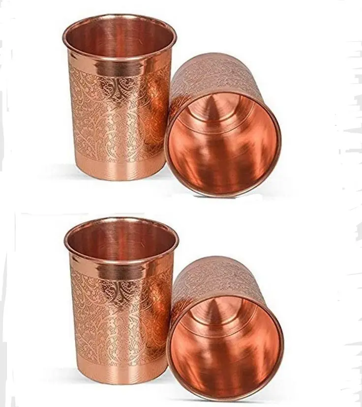Durable copper water tumblers with scratch-resistant coating ensuring long-lasting shine and usability