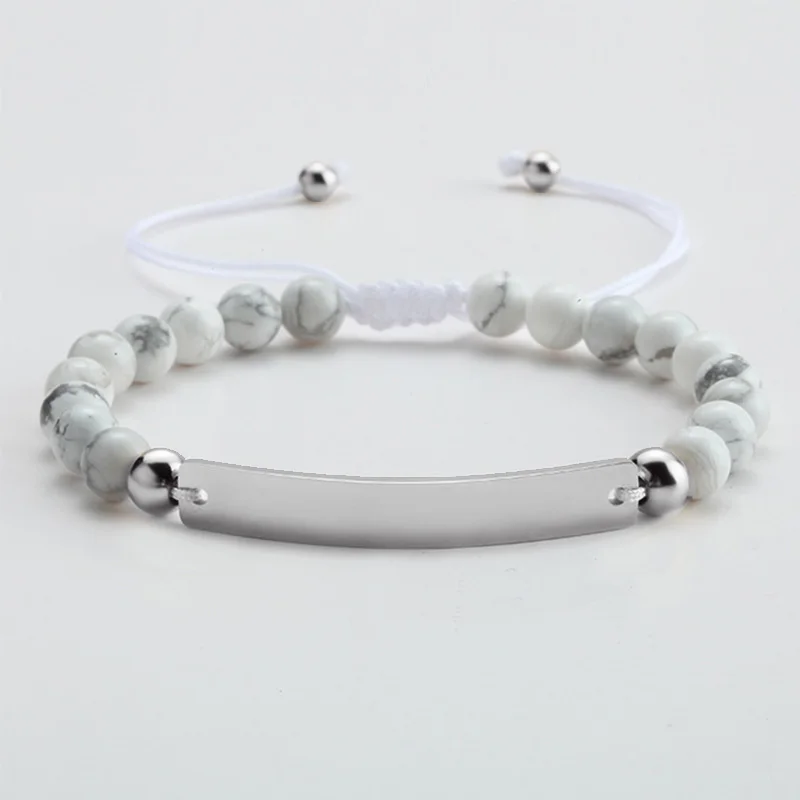 Adjustable Opening bracelet with bead chain Wholesale Fashion bracelet for men women Custom name Personalized  Stainless Steel