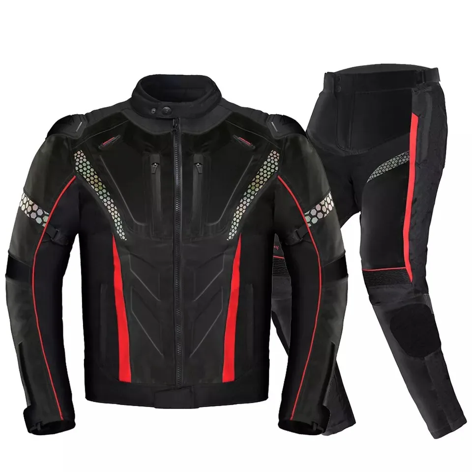 Waterproof Motorcycle Jacket Jacket +Pants Riding Racing Motorbike Clothing Moto Suit for 4 Season