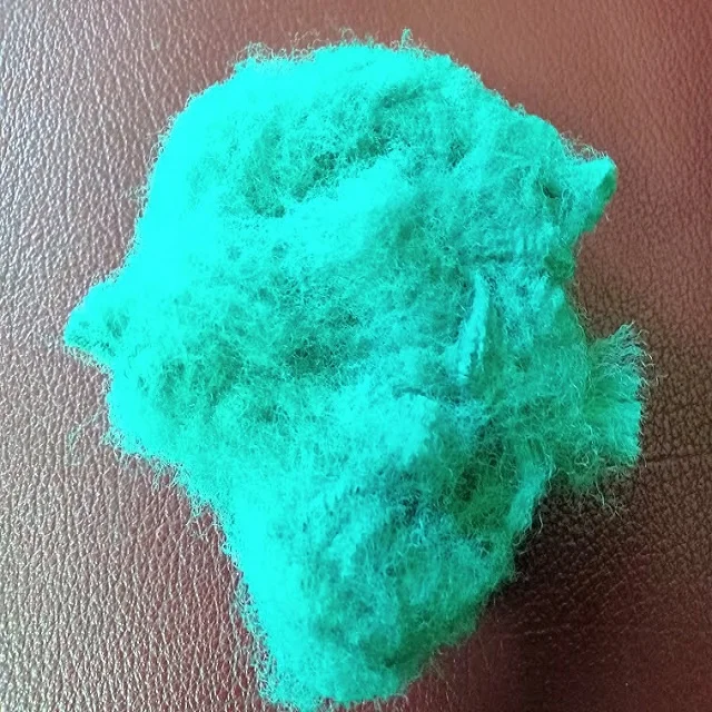 Высококачественное Полиэфирное штапельное волокно 20D SD зеленое 100% полиэфирное твердое переработанное VIKOHASAN 1.2D-20D несиликонизированное