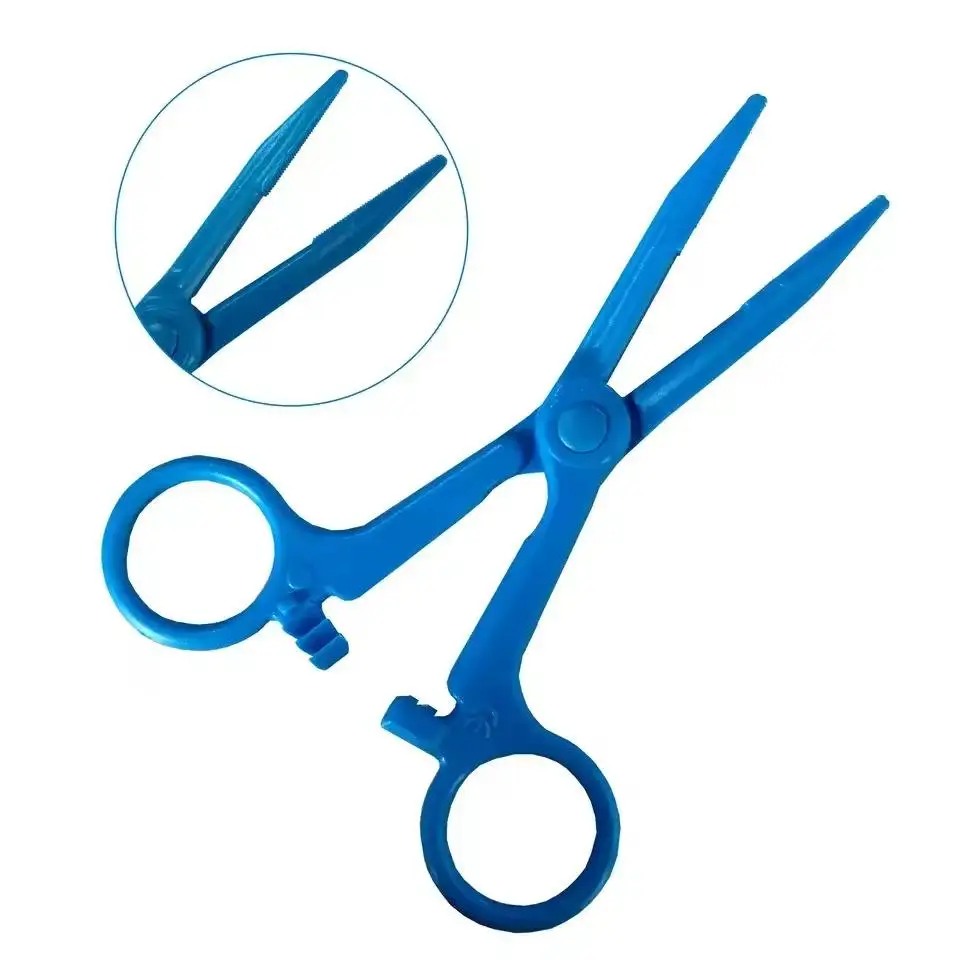 disposable single use sterile hemostatic forceps surgical tweezers medical clamp plastic forceps