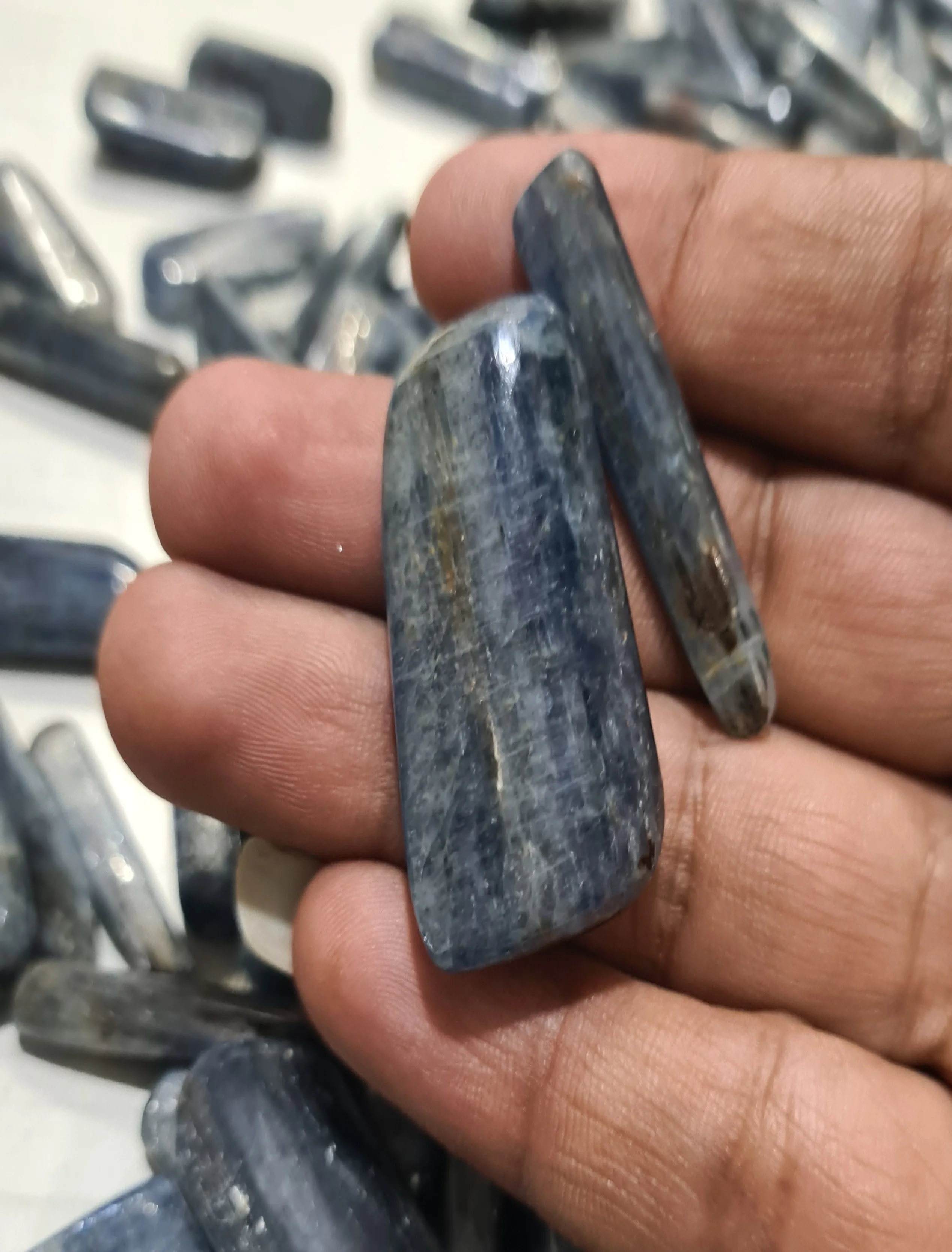 Natural Neon Blue Kyanite Gemstone Cabochon Healing Stone Loose Gemstone Wire Wrapping & Macrame Making Stone