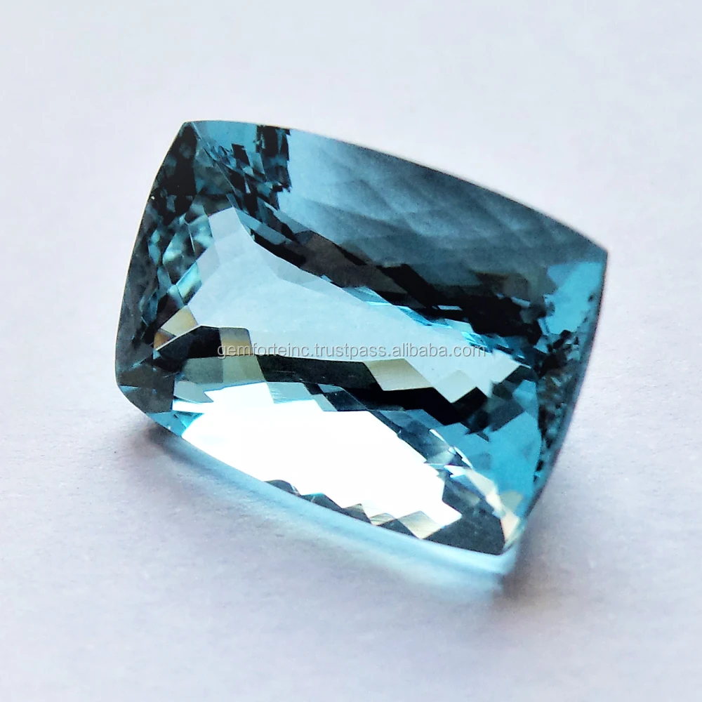 4x3MM Rectangular Blue Aquamarine Loose Cut Gemstones Calibrated Shapes Natural Certified Indian Manufacturer of Bulk Gemstones