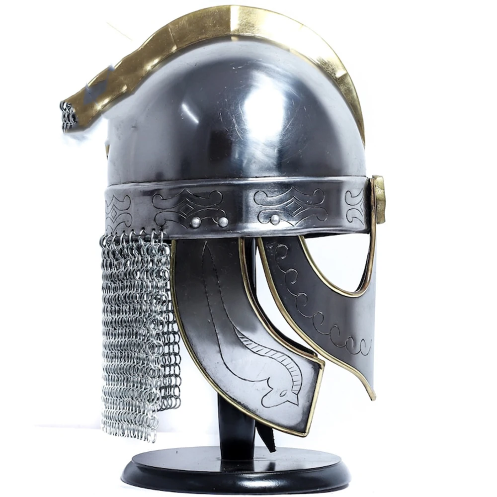 Средневековый шлем Viking Horn кожаный вкладыш носимый греческий Шлем костюм раннего средневекового шлема используемый викингами