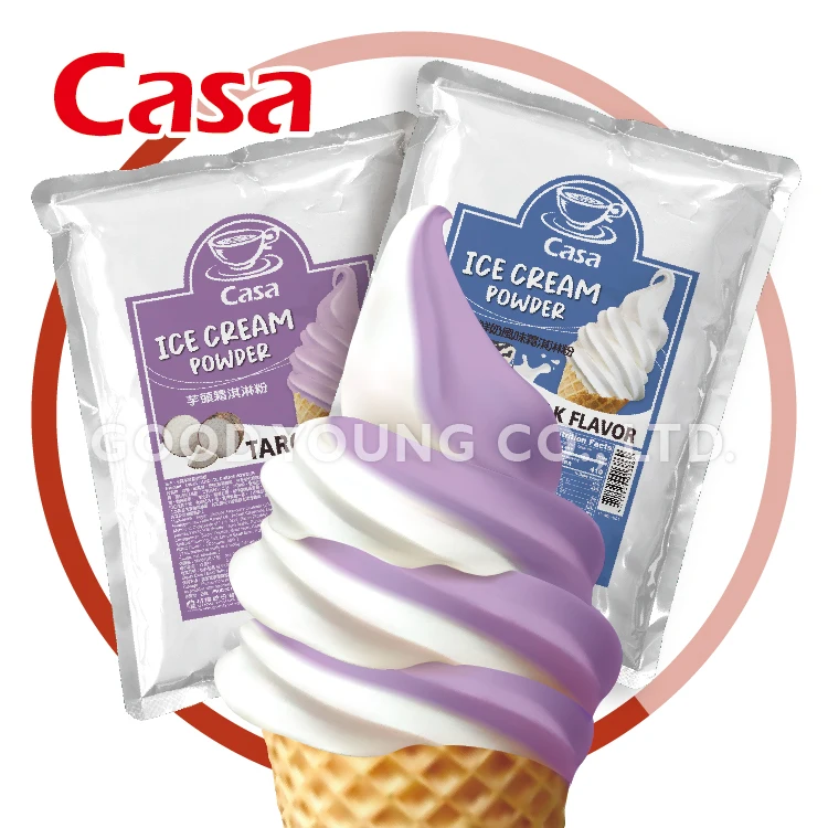 Ice Cream Material for Dessert 1KG Taro Powder Flavor Instant Soft Serve Ice Cream Powder Mix
