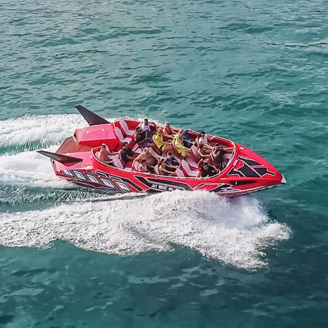 Alesta Marine Luxury Commercial Jet Boat RED New Fiber Glass Entertainment Speed Boat Best Quality White Ocean Sea Lake River