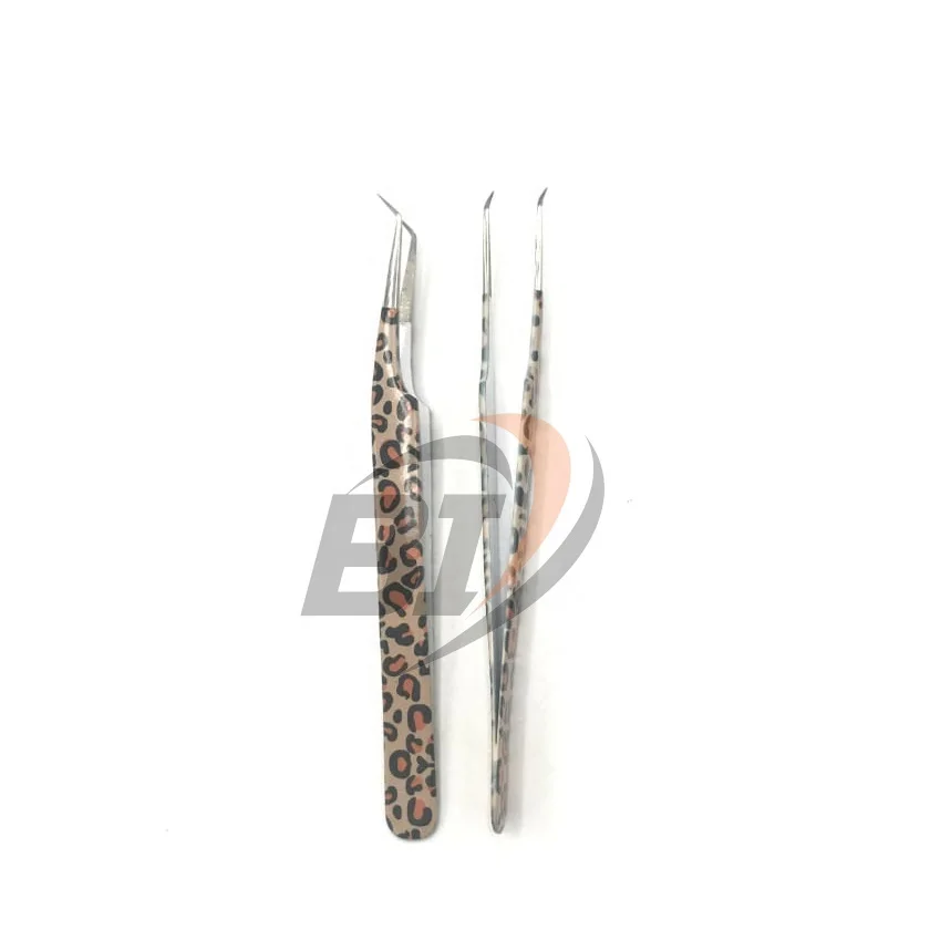 45 Degree Paper Coated Eyelash Extension Tweezers Custom Logo Strong Grip Sustainable Steel Model Applicator