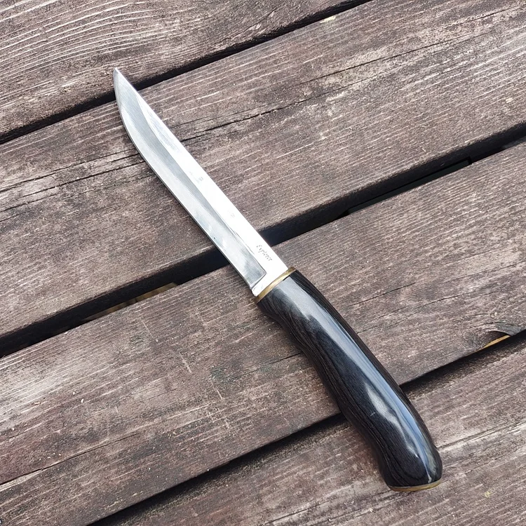 Light Weight Fixed Blade Knife with Mirror Polish Blade & Ergonomic Wooden Handle for Camping & Fishing