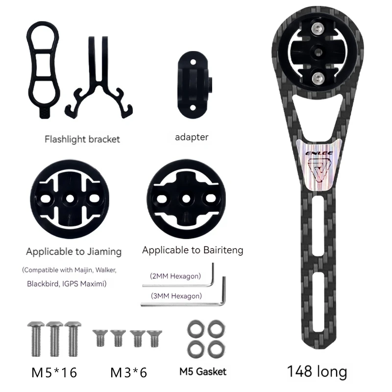 ENLEE Carbon Fiber Bike Computer Camera Mount Holder Out Front Bike Stem Extension Support Holder for Bicycle Stopwatch Holder
