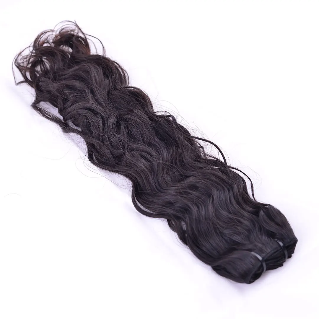 Superior Quality 10A Natural Wavy Human Hair Ponytails Clip in Set 10 Pieces 24 Inches Curly Bundles and Closure 7x7 Free Part