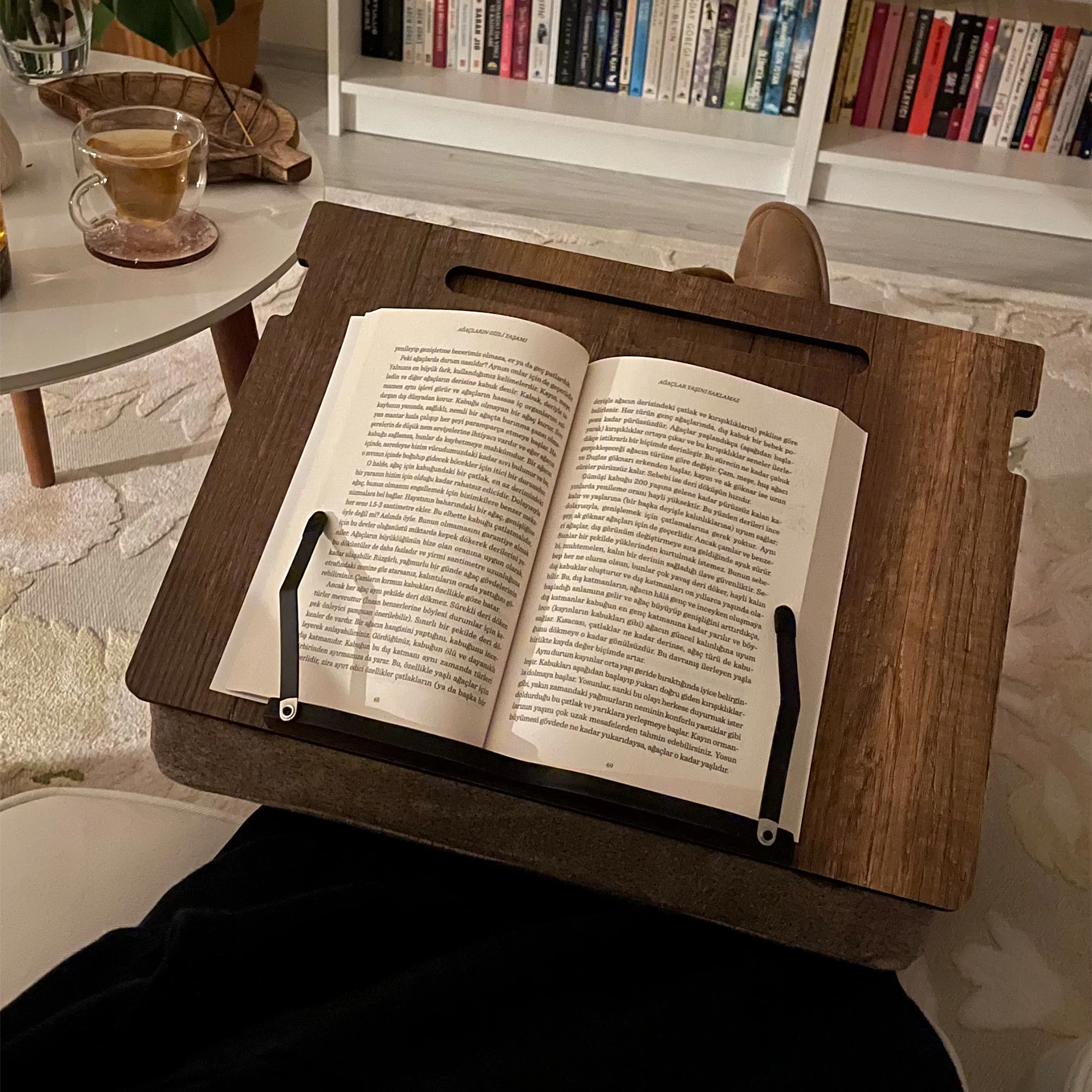Premium Storage Book Reading Stand for Bed Book Reading holder working desk with storage book stand with storage
