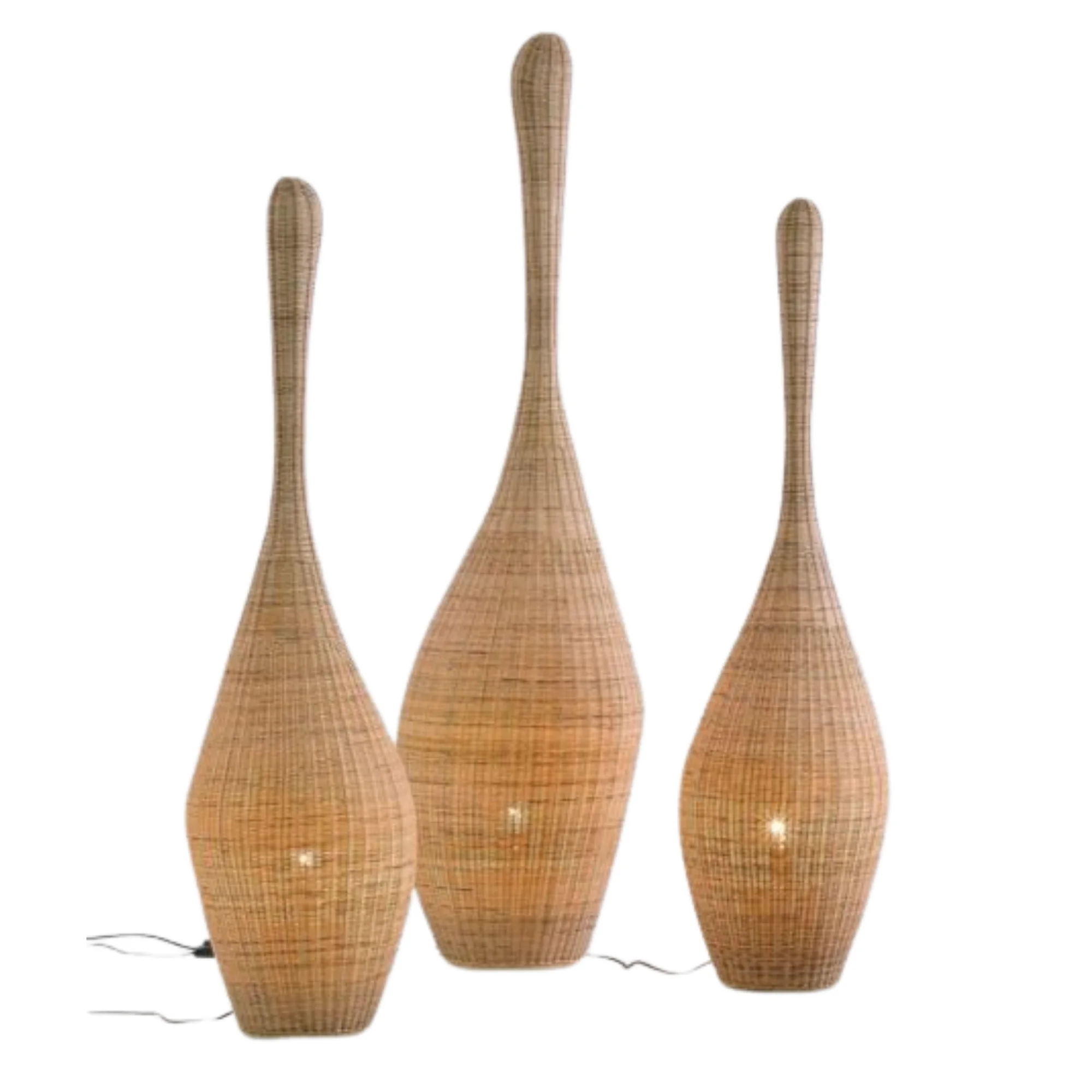 Эко-содружественный напольный светильник из ротанга домашний декор для спальни винтажный сделанный во Вьетнаме