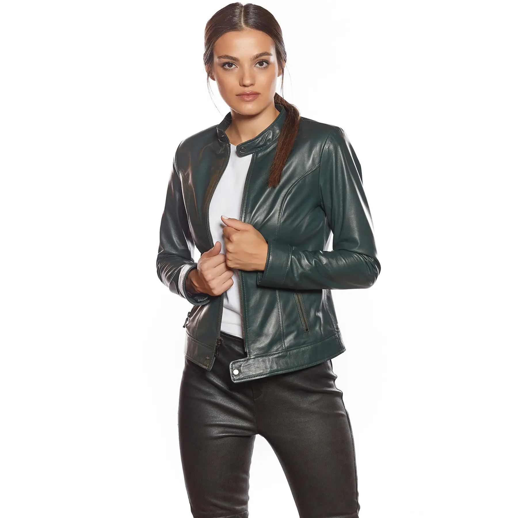 Custom Women Clothing High Quality Leather Fashion Jacket for Women