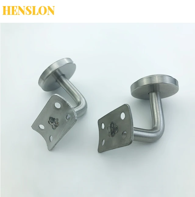 Stainless steel stair handrail bracket accessories wall holding arc flat tube support  fixed hardware