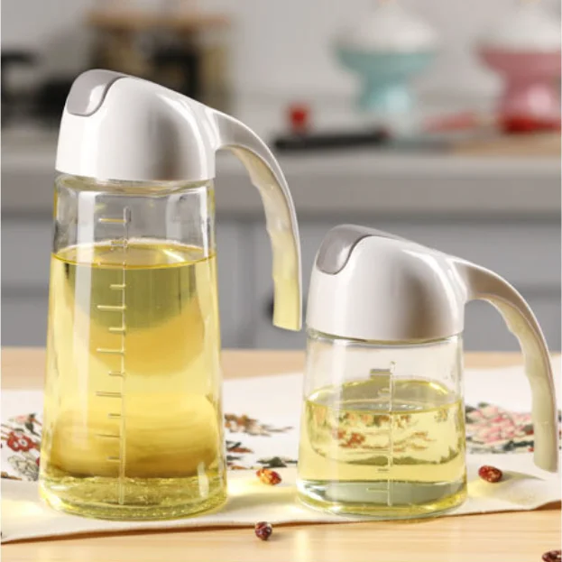 Стеклянный Горшок для масла с автоматическим открыванием и закрытием кухонный емкостью 630 мл емкость соевого соуса уксуса бутылка