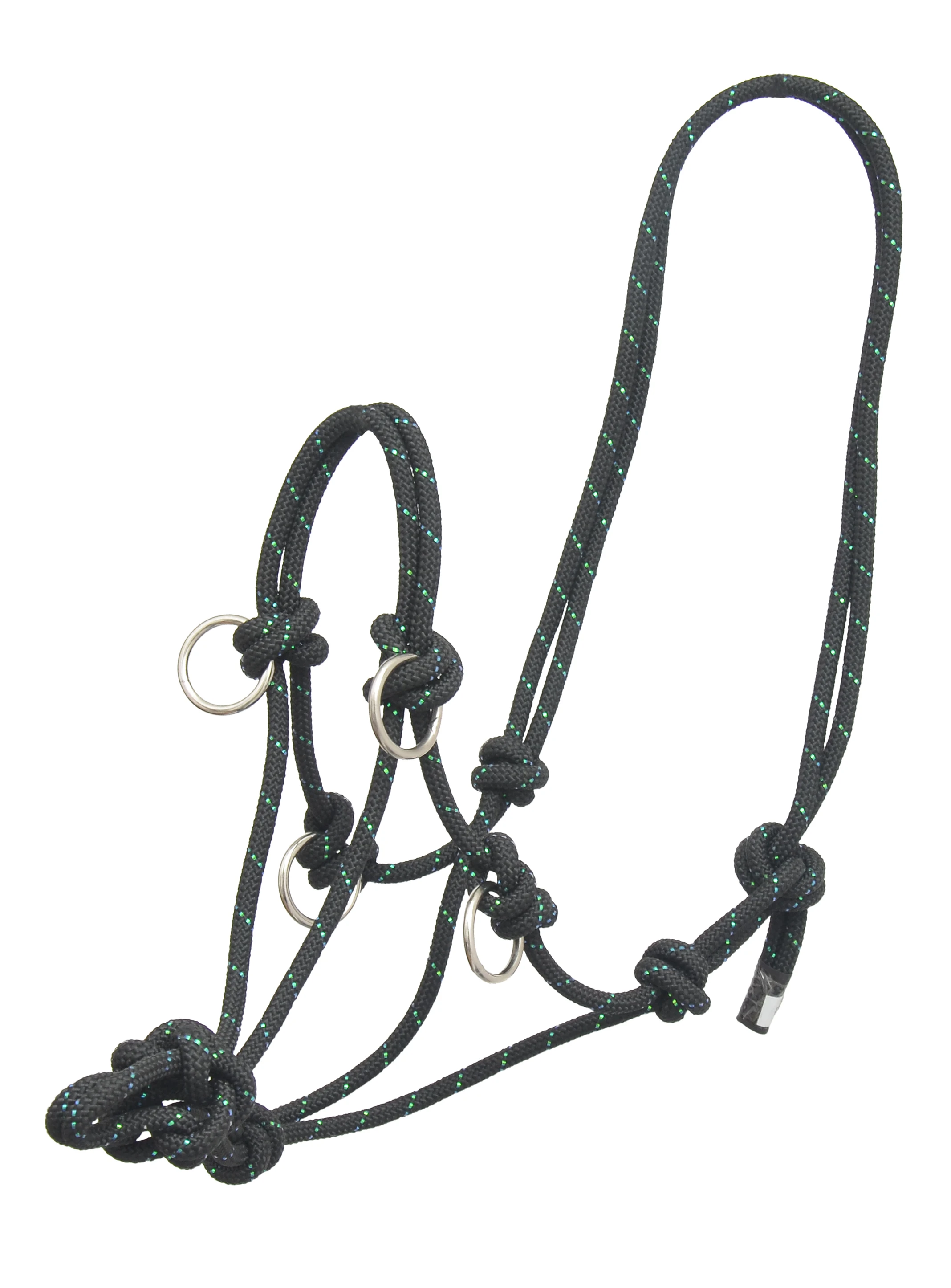 Horse Rope Halter Equestrian Hand Knotted Braided Rope Horse Riding Halter With Designer Noseband Matching lead Rope available