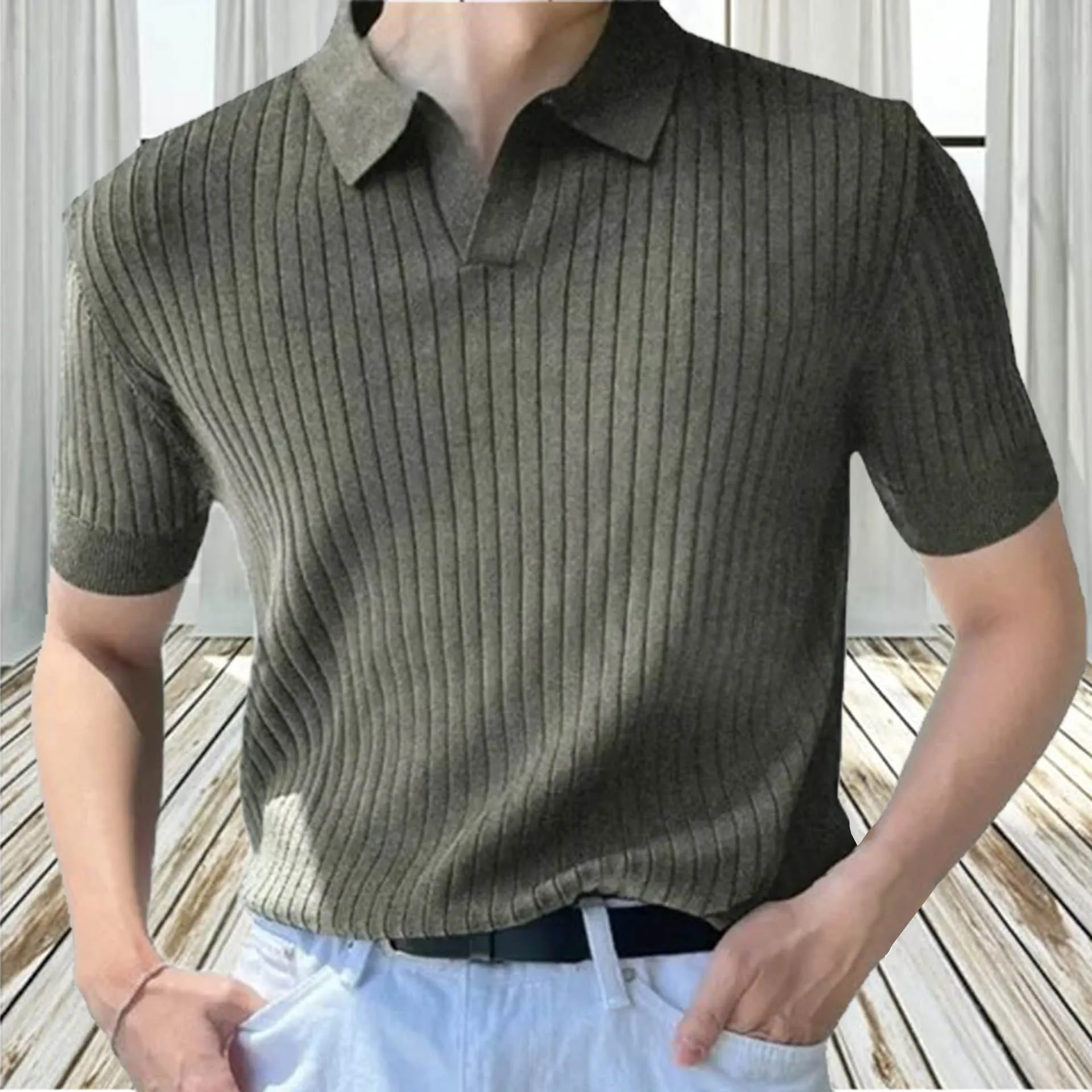 Custom Designed Pure White Black Golf Polo T-Shirt for Men Knitted Blank Golf Clothing by clothing manufacturer