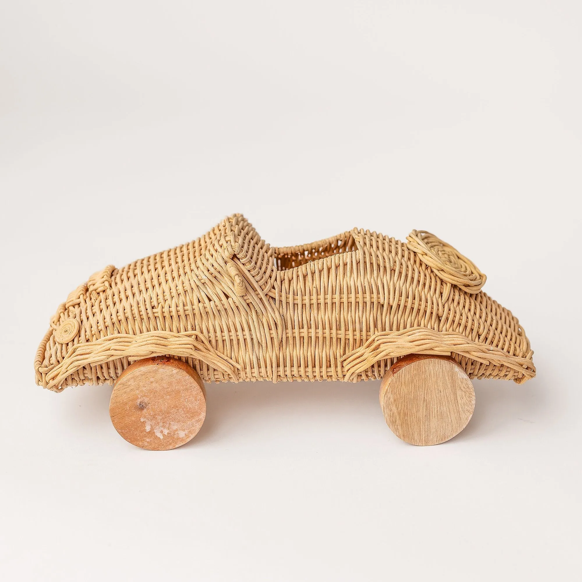 Children Best Birthday Gift Hand-braided Rattan Toy Cars Rustic Accessories Toys Collectible Car Model
