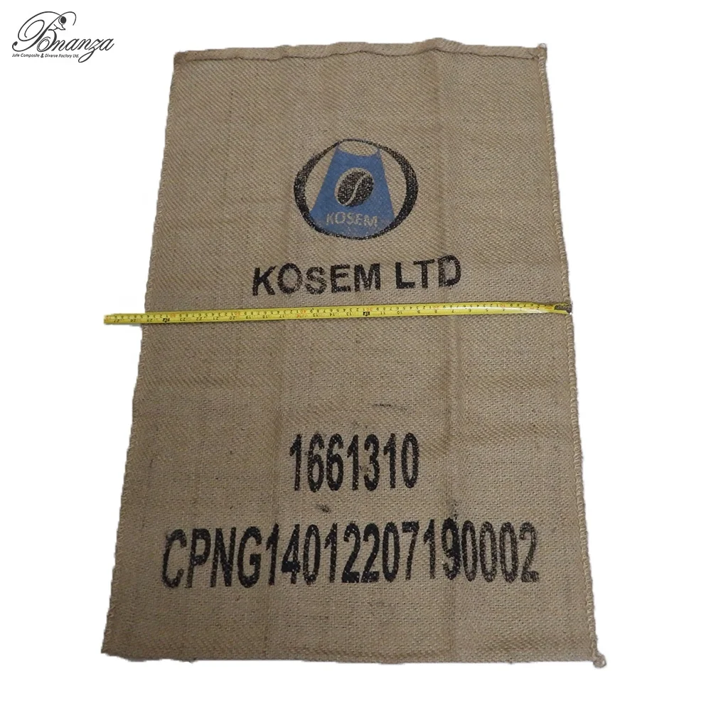 100% Export Quality 100 cm by 65 cm or 39 inch by 25.6 inch Food Grade Jute Bag for Coffee Bean Packaging from Bangladesh