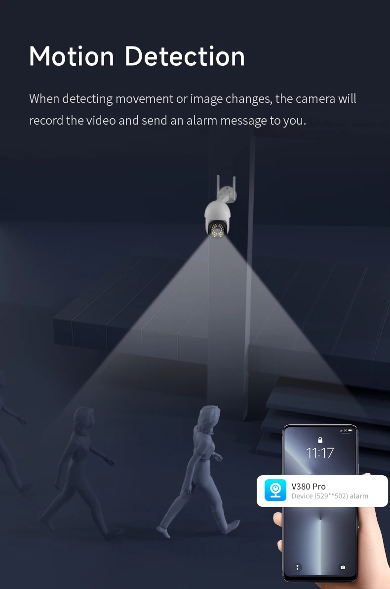 V380 P12 WiFi PTZ Camera Newly Released 2023 Security Wireless Outdoor 1080P High Resolution Realtime Preview CCTV Smart Home