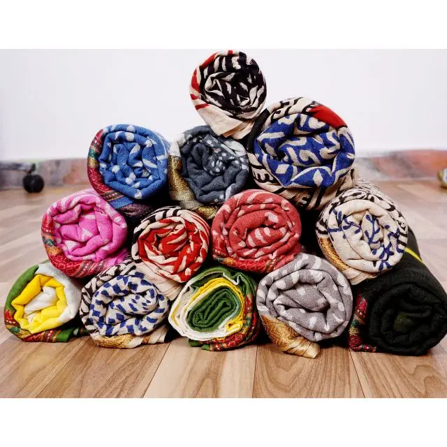 100%Cotton Bagru Print Hand Block Printed Pario Gaiter Sarongs Beach Cover Up Women Head Scarves