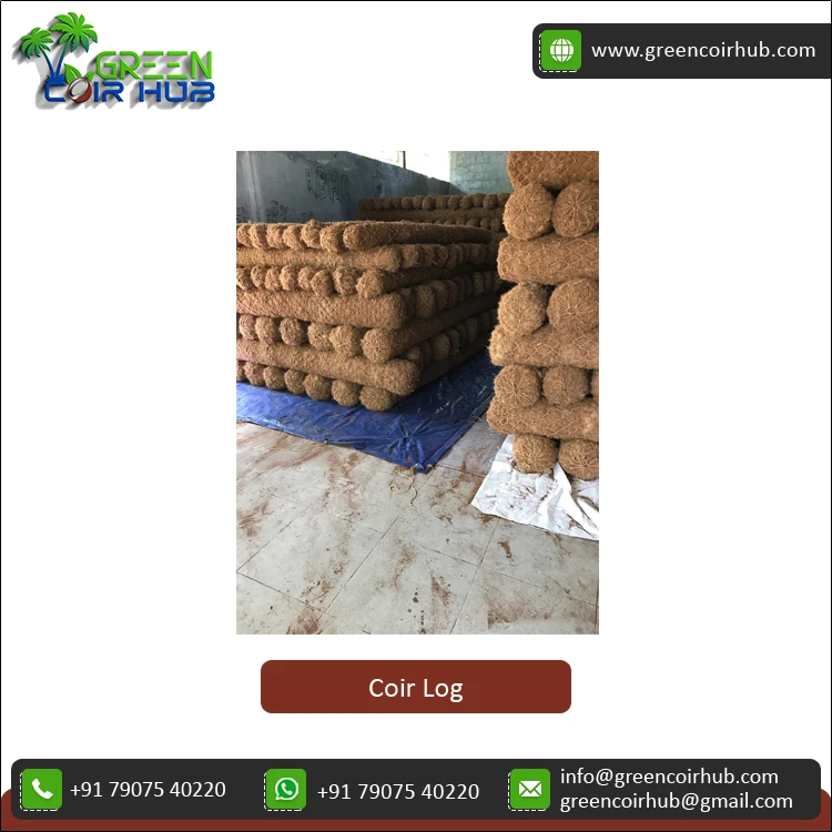 Direct Factory Price Top Notch Quality Custom Size 100% Coconut Fiber Material Coir Logs for Bulk Orders