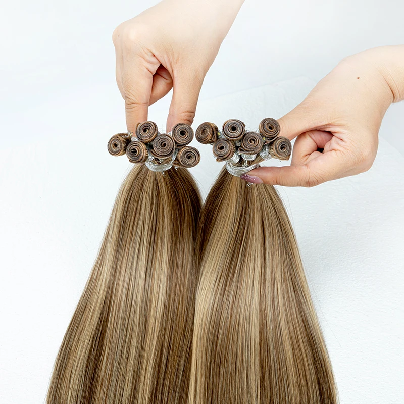 LeShine New Arrival Handtied Wefts Double Drawn No Return Human Hair Extension Genius Hair Weft Brazilian Hair