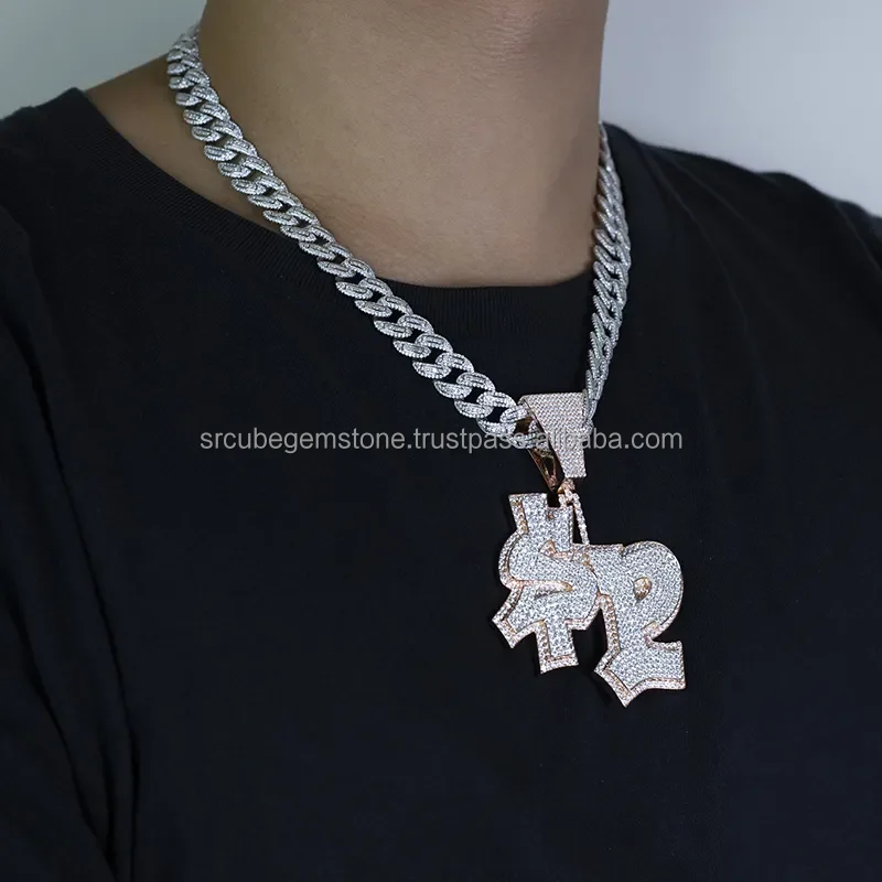 Hip Hop Round Cut Moissanite Diamond Pendant Handmade Iced Out Charming Diamond Manufacturer Fine Jewelry