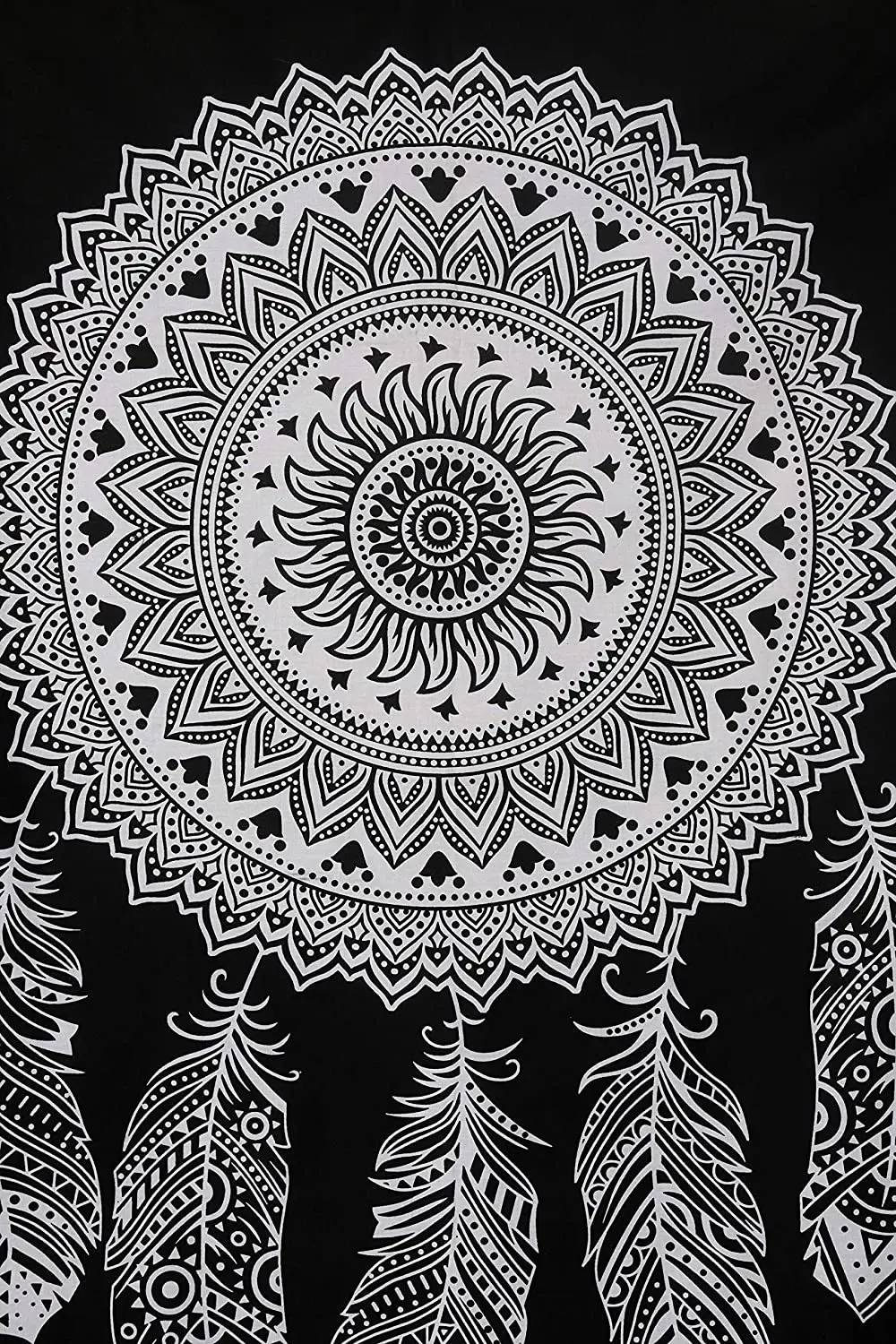 Mandala Tapestry Dream Catcher Black And White Ombre Cotton Bohemian Hippie Wall Hanging Art Bedspread Bedding Tapestries Ethnic