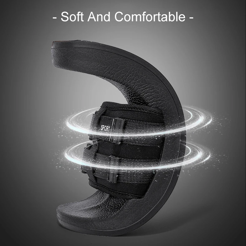 Wholesale Men Sliders Summer Fashion Trendy Men Webbing Double Straps Cloth Beach Sandals Slides Men