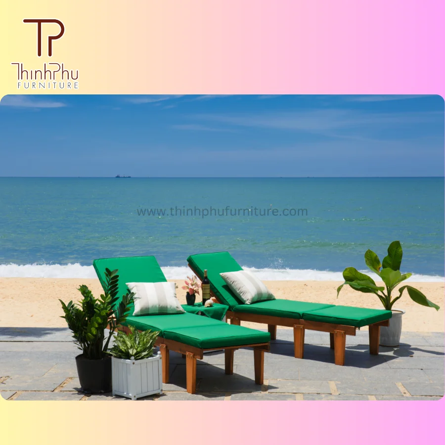 Outdoor Daybed Sun Lounger Portable Eco-Friendly Wooden PP Wicker Furniture for Villa Beach Use- Good Price
