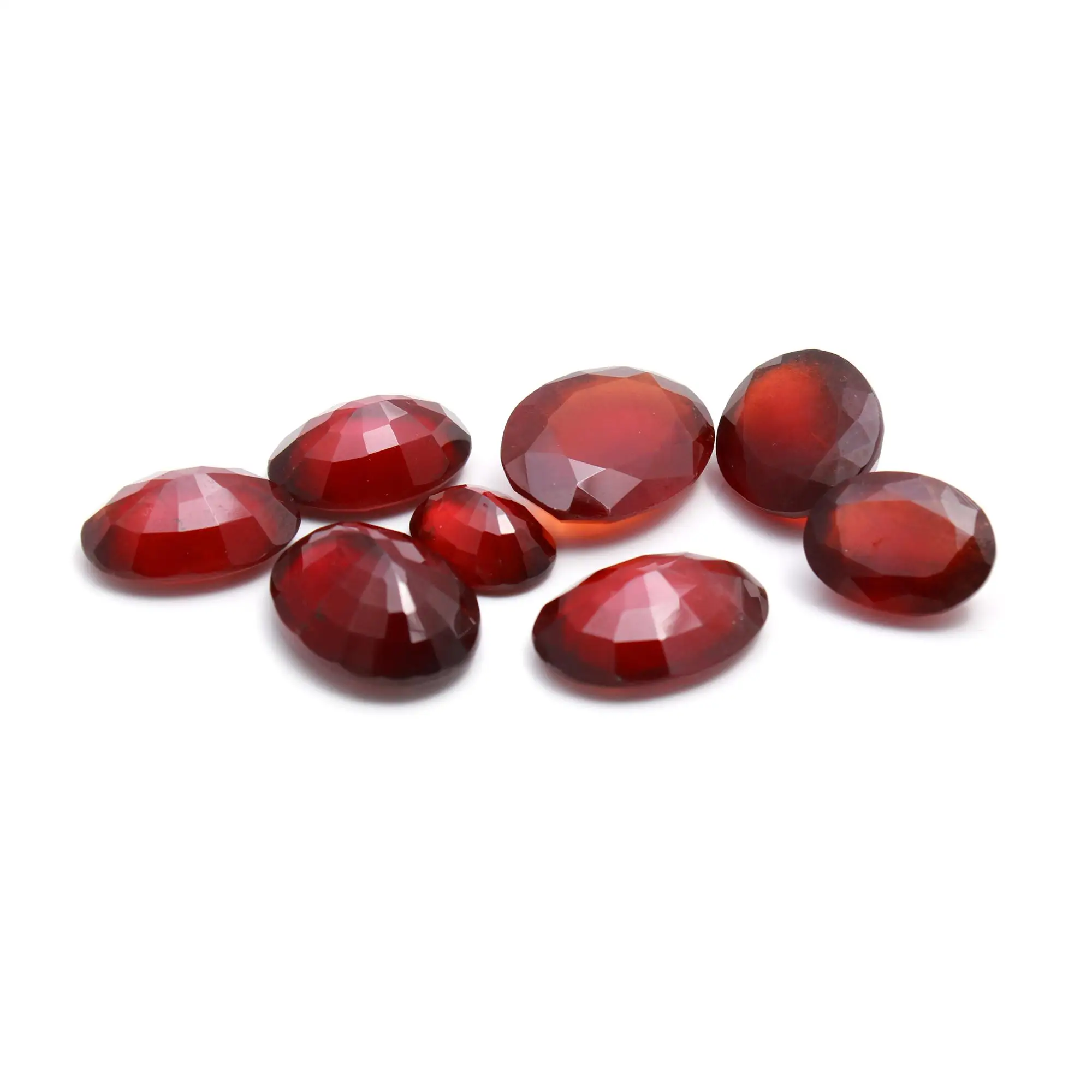 Large Natural Hessonite Red Garnet Oval Shape Faceted Loose Crystal Gemstone Jewelry Making Star Stone Wealth Success Healing