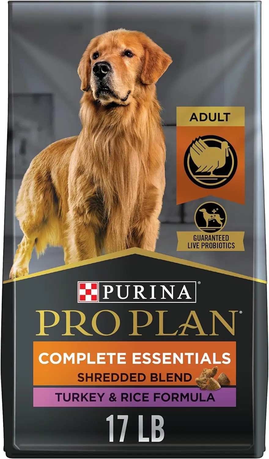 High Protein Dog Food with Probiotics for Dogs, Shredded Blend Turkey & Rice Formula