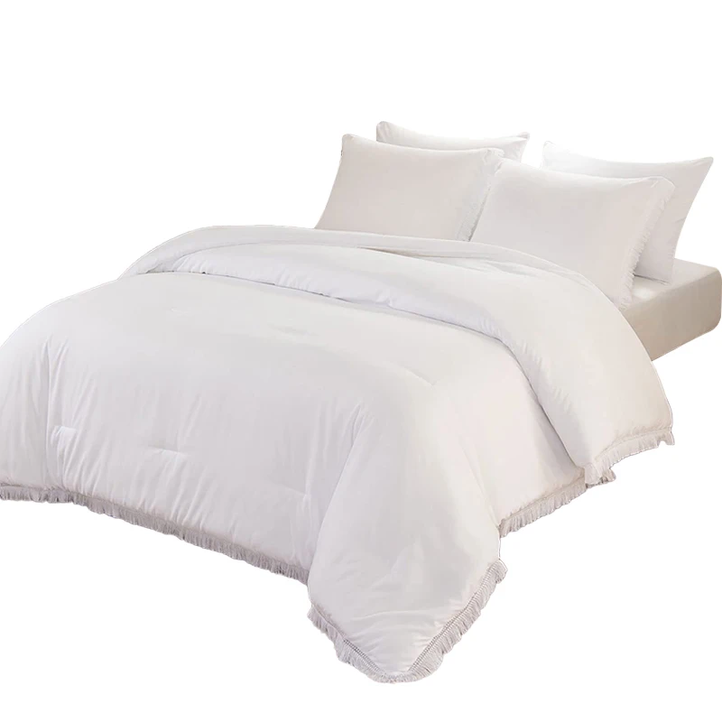 Custom 7 piece bedroom winter designer wholesale microfiber goose down queen size duvet insert comforter bedding set