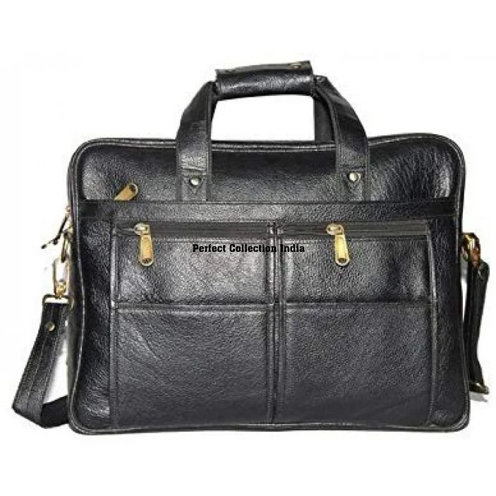 Черная кожаная сумка для ноутбука мужчин 15 6 'отсек 16 дюймов расширяемый водонепроницаемый и USB-функции