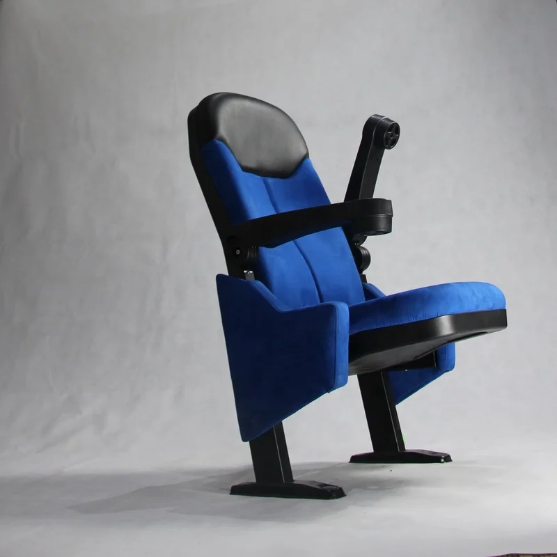 Blue Fabric 3D Movie Cinema Theater Seats With Headrest on Sale
